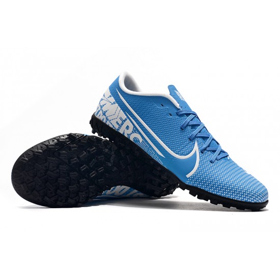 The Best Selling Line Nike Mercurial Vapor XIII TF White Blue Soccer Cleats For Sale