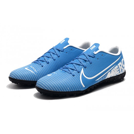 The Best Selling Line Nike Mercurial Vapor XIII TF White Blue Soccer Cleats For Sale