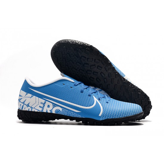 The Best Selling Line Nike Mercurial Vapor XIII TF White Blue Soccer Cleats For Sale