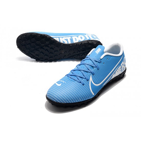 The Best Selling Line Nike Mercurial Vapor XIII TF White Blue Soccer Cleats For Sale