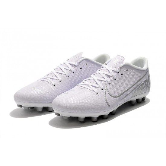 Nike Vapor 13 Academy AG R White Silver Soccer Cleats