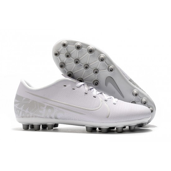 Nike Vapor 13 Academy AG R White Silver Soccer Cleats