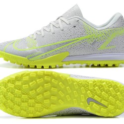 Nike Vapor 14 Academy TF Low Mens Grey Yellow Green Soccer Cleats