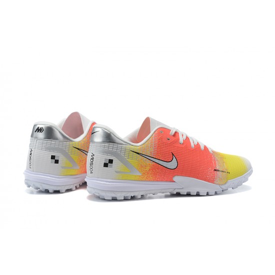 Nike Vapor 14 Academy TF Low Mens Orange Yellow White Silver Soccer Cleats