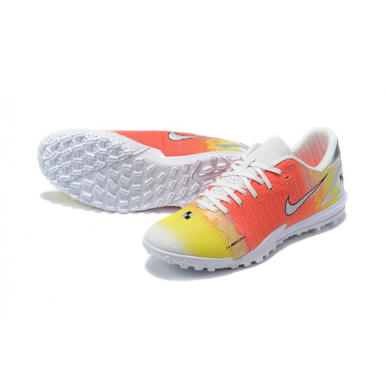 Nike Vapor 14 Academy TF Low Mens Orange Yellow White Silver Soccer Cleats