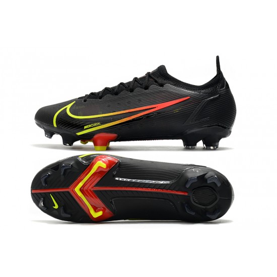 Nike Vapor 14 Elite FG Low Mens Womens Black Yellow Red Soccer Cleats