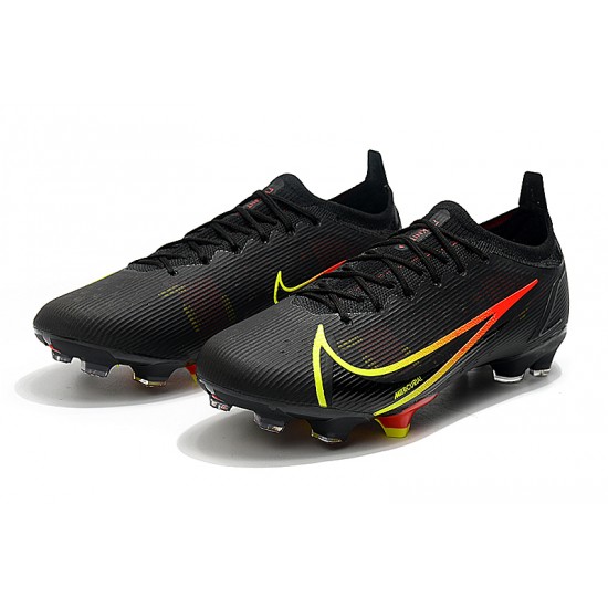 Nike Vapor 14 Elite FG Low Mens Womens Black Yellow Red Soccer Cleats