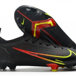 Nike Vapor 14 Elite FG Low Mens Womens Black Yellow Red Soccer Cleats