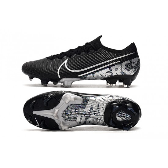 Nike Mercurial Vapor 13 Elite FG Black Silver Soccer Cleats