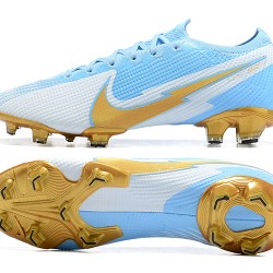 Nike Mercurial Vapor 13 Elite FG Ltblue Gold Silver Soccer Cleats