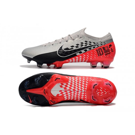 Nike Mercurial Vapor 13 Elite FG Silver Red Black Soccer Cleats