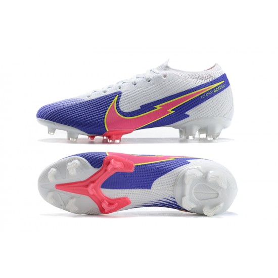 Nike Mercurial Vapor 13 Elite FG White Blue Peach Soccer Cleats