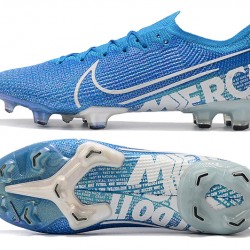 Nike Mercurial Vapor 13 Elite FG White Blue Soccer Cleats