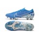 Nike Mercurial Vapor 13 Elite FG White Blue Soccer Cleats