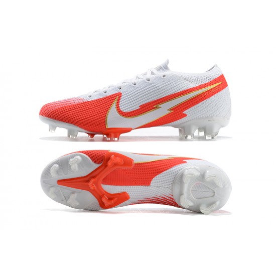 Nike Mercurial Vapor 13 Elite FG White Orange Gold Soccer Cleats