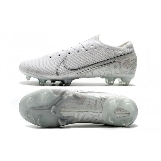 Nike Mercurial Vapor 13 Elite FG White Silver Soccer Cleats