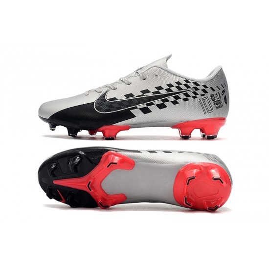 Nike Mercurial Vapor XIII PRO FG Black Silver Red Soccer Cleats