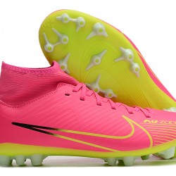 Nike Air Zoom Mercurial Superfly IX Academy AG High-top Green Pink Women And Men Soccer Cleats 