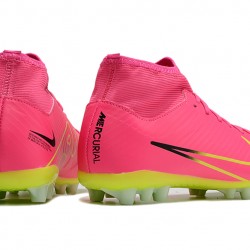 Nike Air Zoom Mercurial Superfly IX Academy AG High-top Green Pink Women And Men Soccer Cleats 