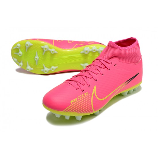 Nike Air Zoom Mercurial Superfly IX Academy AG High-top Green Pink Women And Men Soccer Cleats 