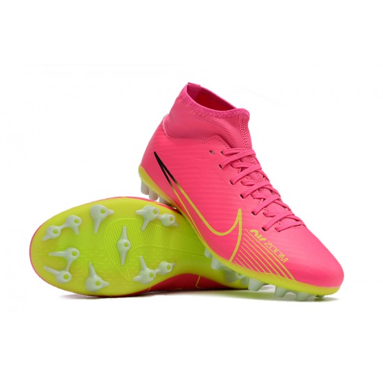 Nike Air Zoom Mercurial Superfly IX Academy AG High-top Green Pink Women And Men Soccer Cleats