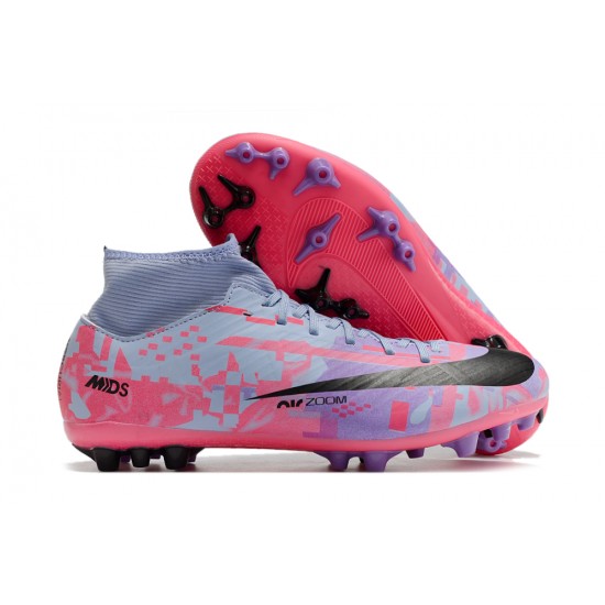 Nike Air Zoom Mercurial Superfly IX Academy AG High-top Purple Pink Women And Men Soccer Cleats 