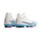 Nike Air Zoom Mercurial Superfly IX Academy AG High-top White Blue Women And Men Soccer Cleats 