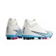 Nike Air Zoom Mercurial Superfly IX Academy AG High-top White Blue Women And Men Soccer Cleats