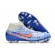 Nike Air Zoom Mercurial Superfly IX Academy AG High-top White Dark Blue Women And Men Soccer Cleats