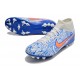 Nike Air Zoom Mercurial Superfly IX Academy AG High-top White Dark Blue Women And Men Soccer Cleats 