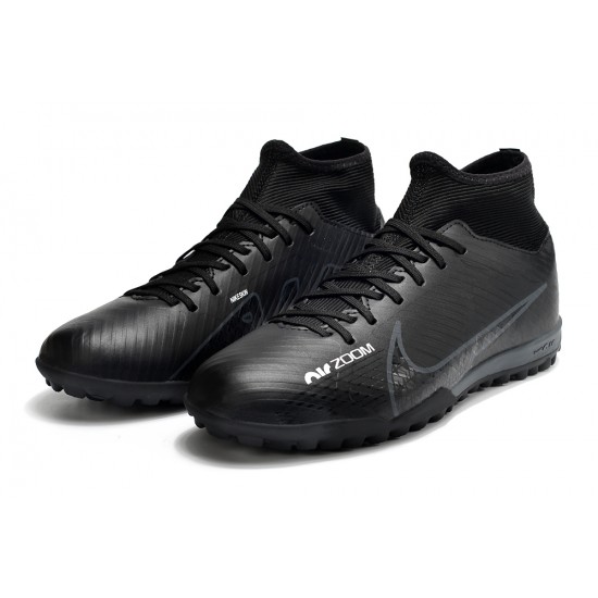 Nike Air Zoom Mercurial Superfly IX Academy TF High-top Black Women And Men Soccer Cleats 