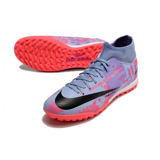 Nike Air Zoom Mercurial Superfly IX Academy TF High-top Purple Pink Women And Men Soccer Cleats 