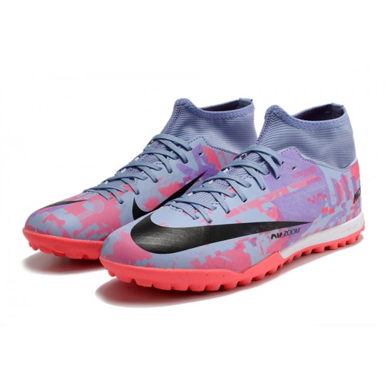 Nike Air Zoom Mercurial Superfly IX Academy TF High-top Purple Pink Women And Men Soccer Cleats 