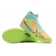 Nike Air Zoom Mercurial Superfly IX Academy TF High-top Turqoise Khaki Green Women And Men Soccer Cleats