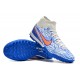 Nike Air Zoom Mercurial Superfly IX Academy TF High-top White Blue Women And Men Soccer Cleats 