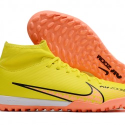 Nike Air Zoom Mercurial Superfly IX Academy TF High-top Yellow Women And Men Soccer Cleats 
