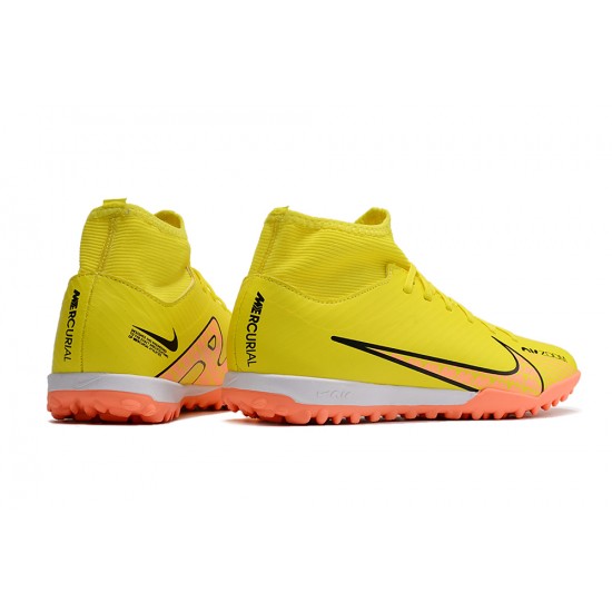 Nike Air Zoom Mercurial Superfly IX Academy TF High-top Yellow Women And Men Soccer Cleats