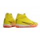 Nike Air Zoom Mercurial Superfly IX Academy TF High-top Yellow Women And Men Soccer Cleats 