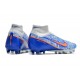 Nike Air Zoom Mercurial Superfly IX Elite AG High-top Blue White Women And Men Soccer Cleats 