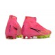 Nike Air Zoom Mercurial Superfly IX Elite AG High-top Green Pink Women And Men Soccer Cleats 