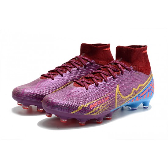 Nike Air Zoom Mercurial Superfly IX Elite AG High-top Purple Women And Men Soccer Cleats