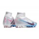 Nike Air Zoom Mercurial Superfly IX Elite AG High-top White Blue Pink Women And Men Soccer Cleats