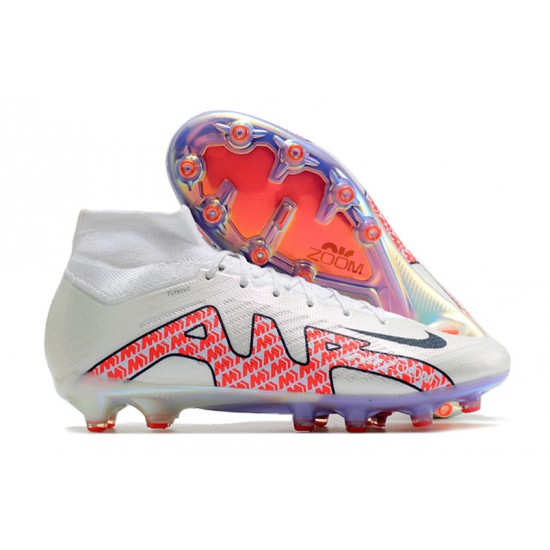 Nike Air Zoom Mercurial Superfly IX Elite AG High-top White Pink Women And Men Soccer Cleats 