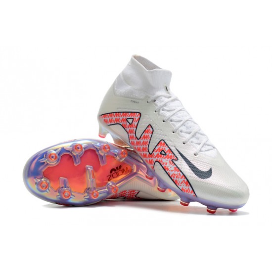 Nike Air Zoom Mercurial Superfly IX Elite AG High-top White Pink Women And Men Soccer Cleats