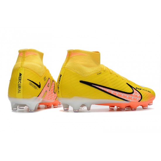 Nike Air Zoom Mercurial Superfly IX Elite AG High-top Yellow Women And Men Soccer Cleats 