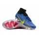 Nike Air Zoom Mercurial Superfly IX Elite FG High-top Black Blue Yellow Women And Men Soccer Cleats 