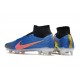 Nike Air Zoom Mercurial Superfly IX Elite FG High-top Black Blue Yellow Women And Men Soccer Cleats 