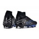 Nike Air Zoom Mercurial Superfly IX Elite FG High-top Black Dark Blue Women And Men Soccer Cleats 