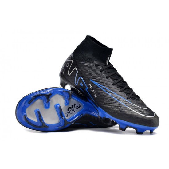 Nike Air Zoom Mercurial Superfly IX Elite FG High-top Black Dark Blue Women And Men Soccer Cleats