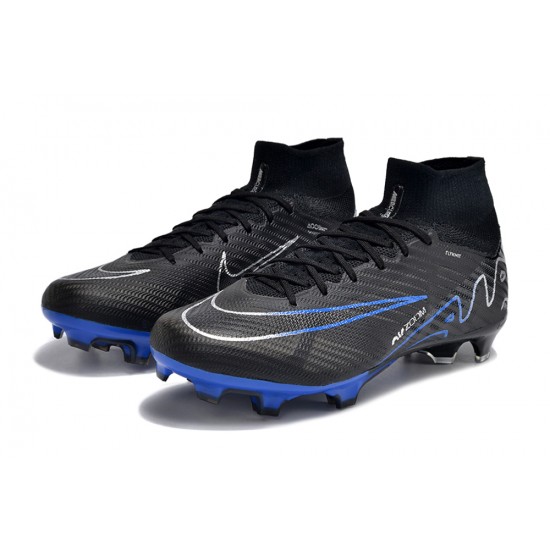 Nike Air Zoom Mercurial Superfly IX Elite FG High-top Black Dark Blue Women And Men Soccer Cleats